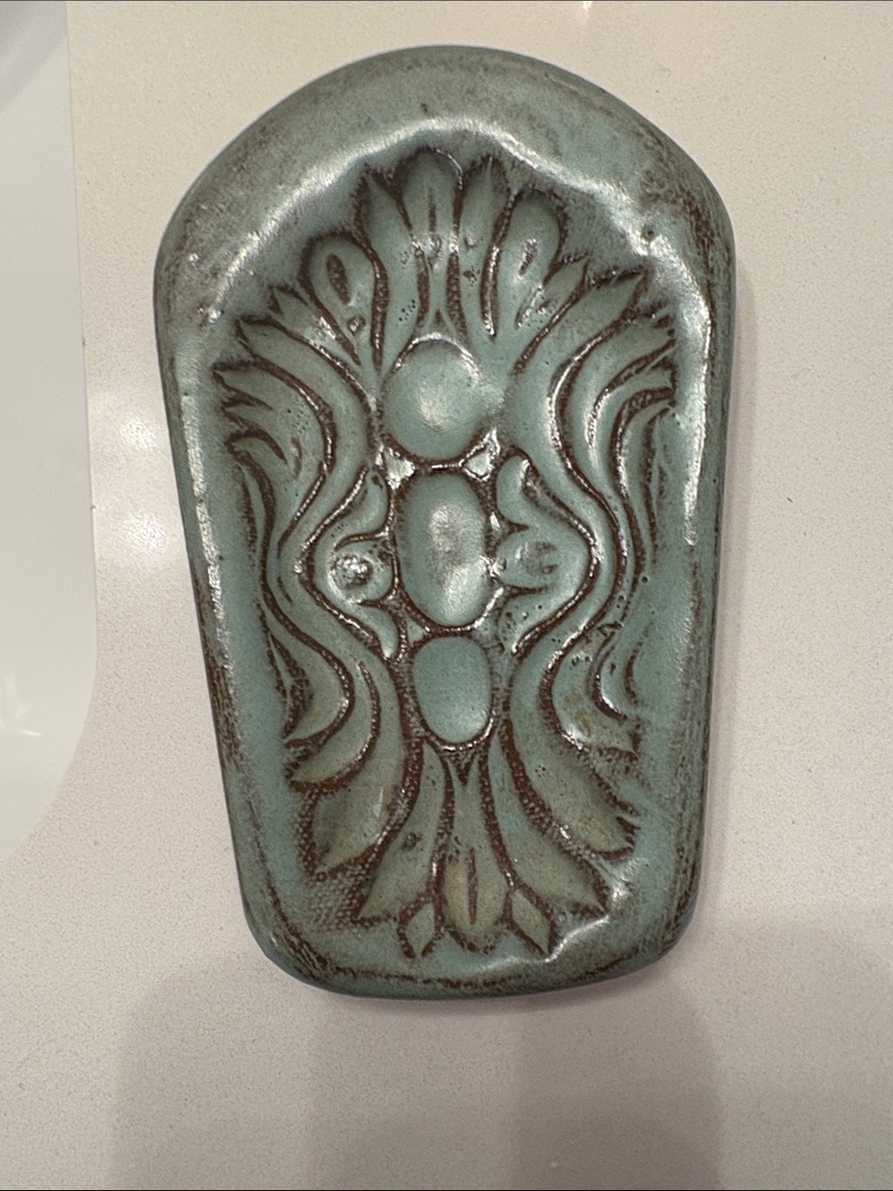Decorative Ceramic Wall Plaque in Aqua Green